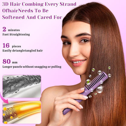 Meneflix Portable Mini Hair Straightener Cordless Rechargeable Mini Adjustable Hair Straightener Hot Comb f8854e-dc