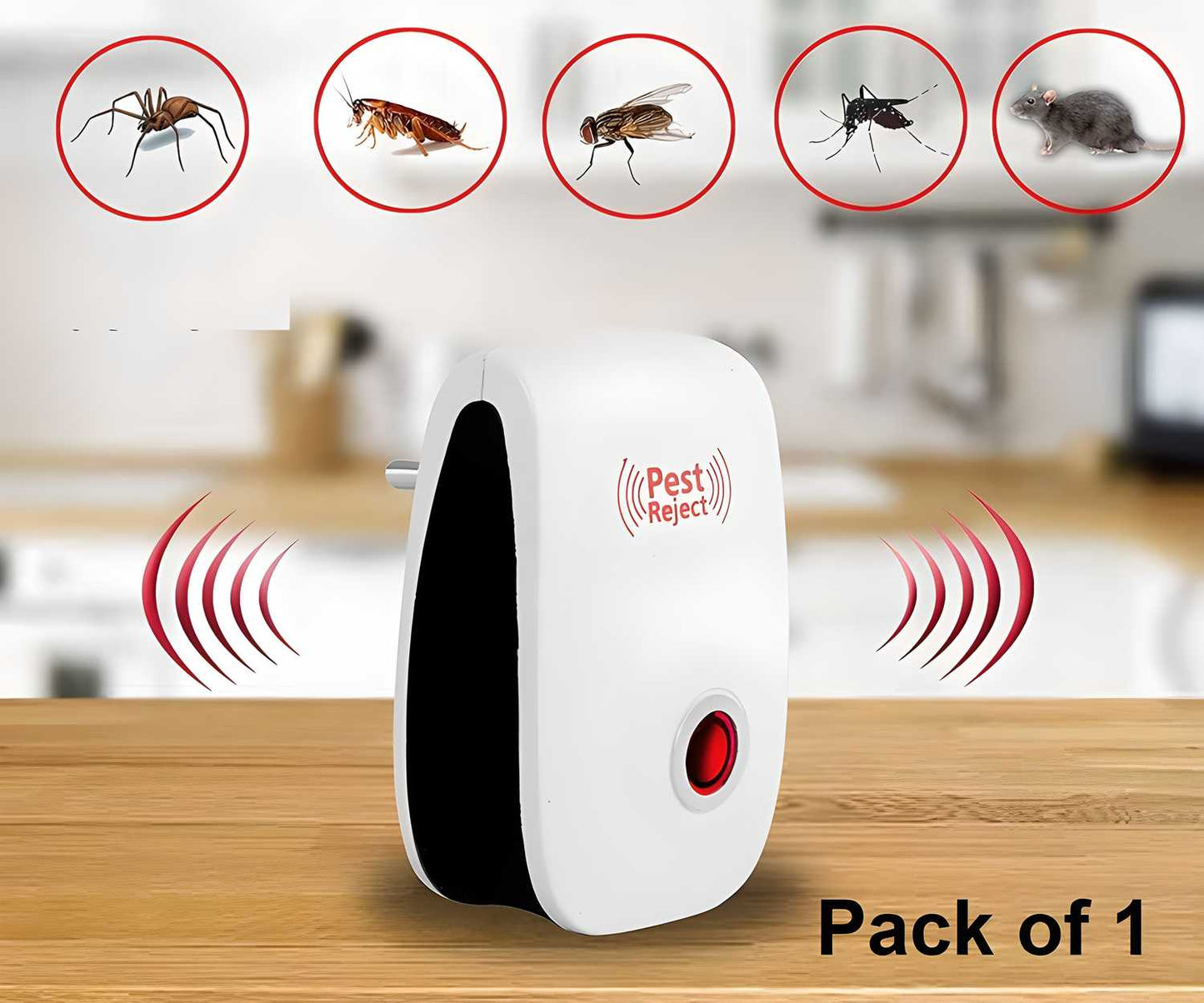 Pest Repeller- Ultrasonic Pest Repeller for Mosquito, Cockroaches, etc  Insect Pest Control Electric Pest Repelling (Pack of 1) f8854e-dc