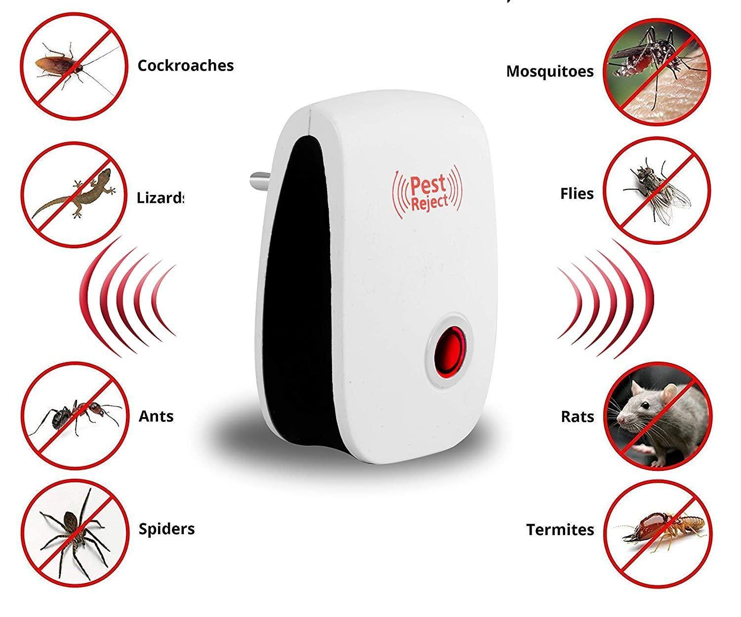 Pest Repeller- Ultrasonic Pest Repeller for Mosquito, Cockroaches, etc  Insect Pest Control Electric Pest Repelling (Pack of 1) f8854e-dc