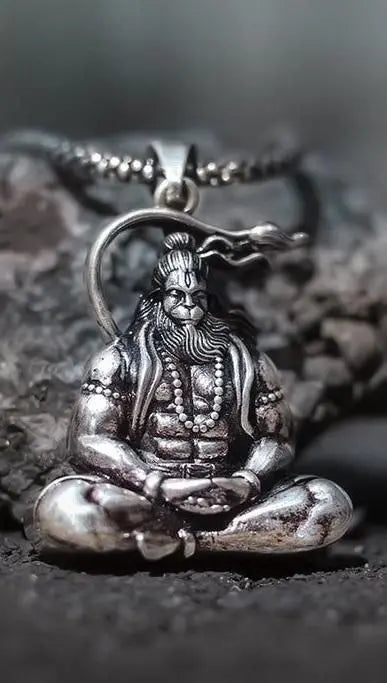 Hanuman Silver Locket With Chain f8854e-dc